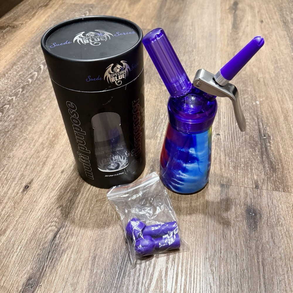 Special Blue Tie Dye Whipped Cream‎ Dispenser Suede Series